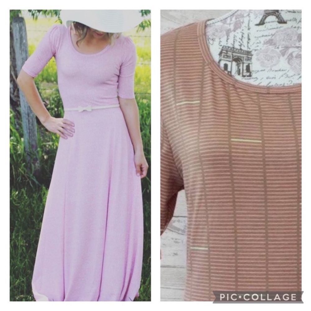 Blush Pink & Cream Ana Maxi Dress• 3X